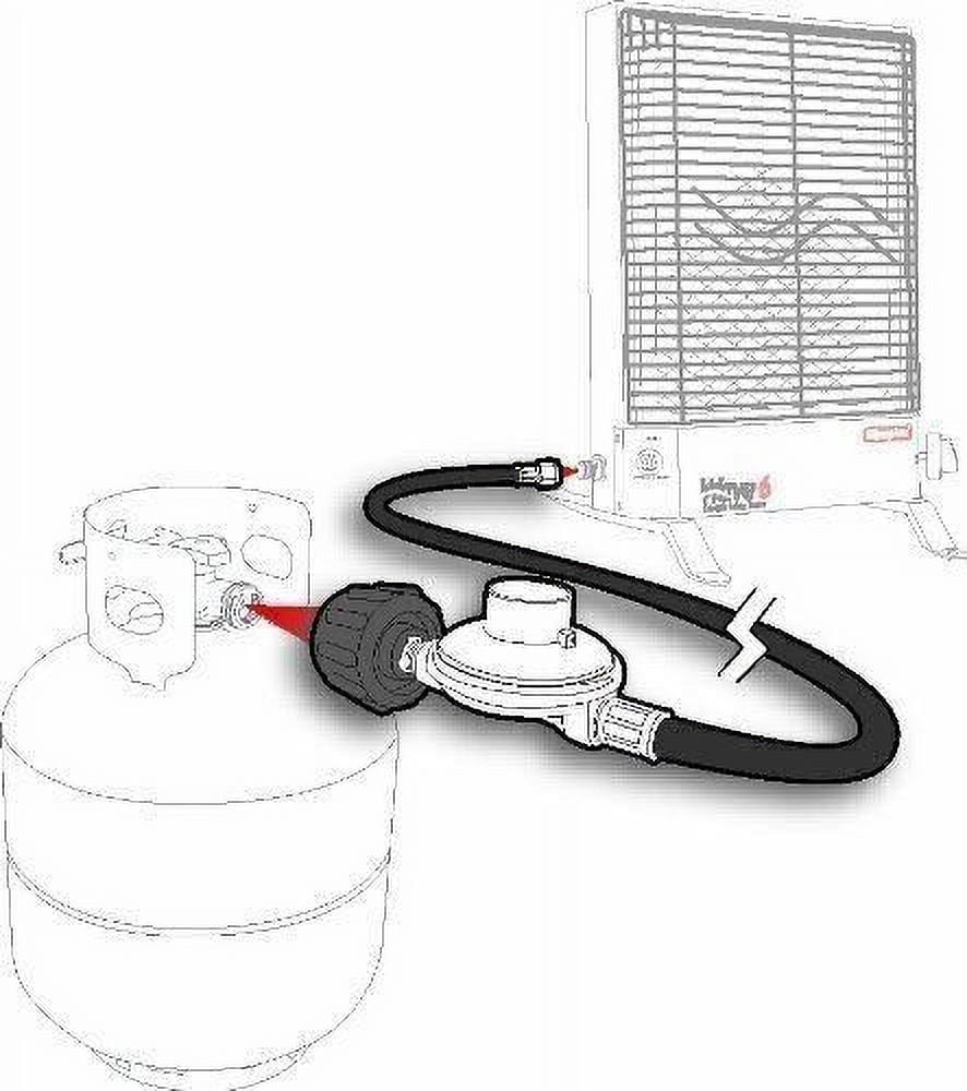 Camco Camper/RV Low Pressure Gas Regulator w/ 6 Hose  Features Excess Flow &