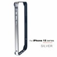 thumbnail image 2 of Dteck for iPhone 15 Metal Bumper Case, Shockproof Metal Frame Armor with Soft Inner Bumper Frame Slim Fit No Back Design Excellent Heat Dissipation Wireless Charging Raised Edge Protection,Silver, 2 of 8