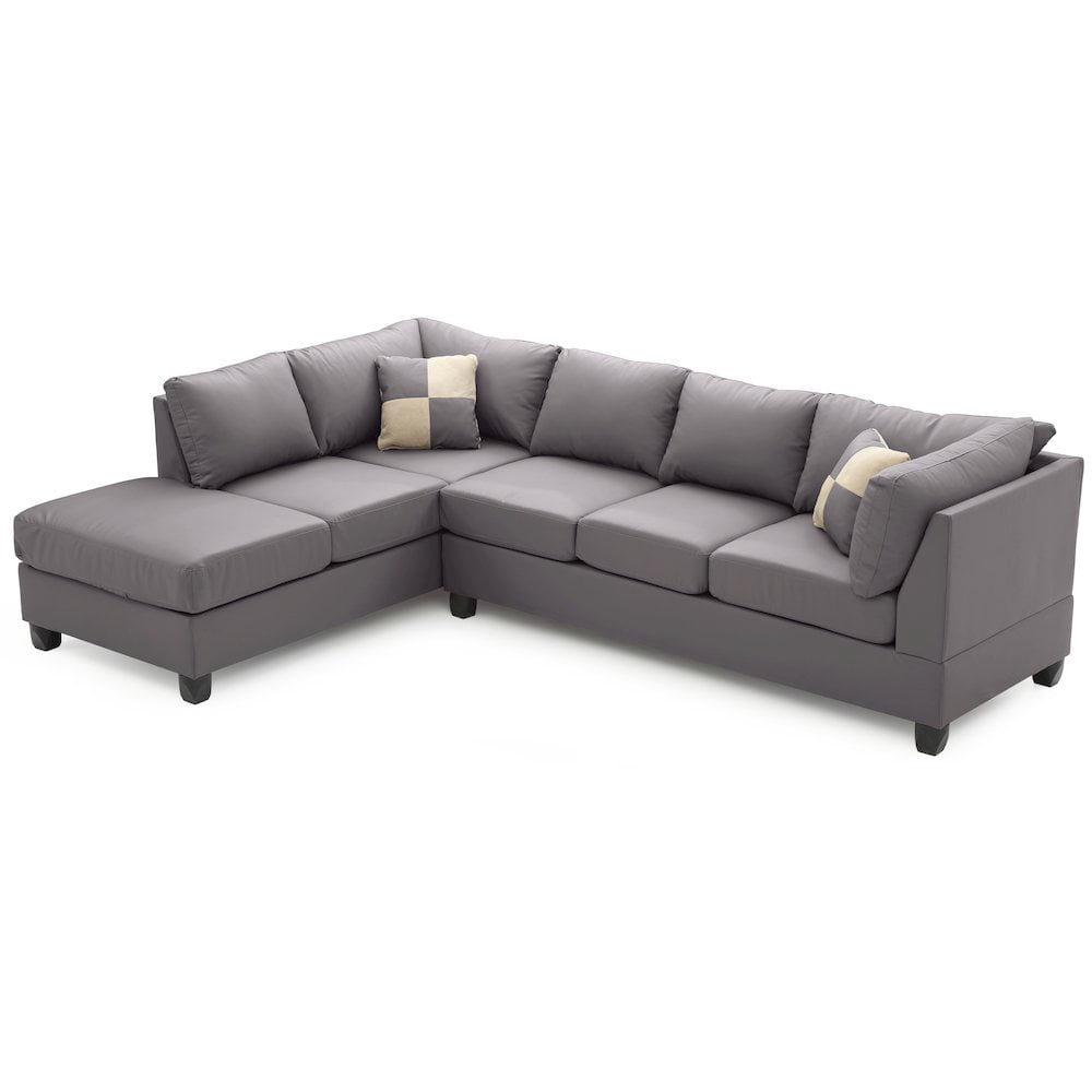 Glory Furniture Malone Sectional in Gray Color