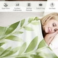 thumbnail image 3 of Fenyluxe Green Leaves Throw Blanket Bedding Cozy Lightweight for Couch Sofa Bed All Seasons Gifts 60x80in, 3 of 6