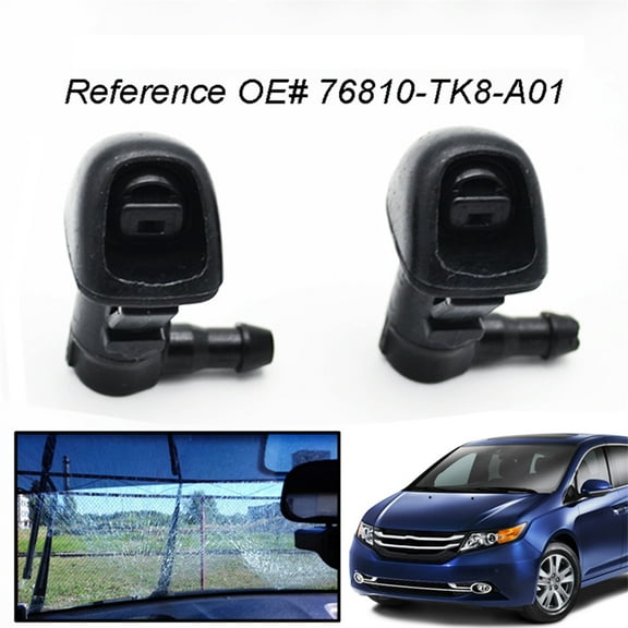 Furulu 2pcs Front Windshield Washer Nozzle Jet For Honda Odyssey 2011- 2017