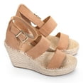 thumbnail image 5 of Veryke Womens Adjustable Ankle Strap Wedge Comfort Sandal, US-6, Sand Color, 5 of 10