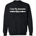 thumbnail image 2 of OXI Crewneck Sweatshirt - I Love My Awesome Wife, Basic Casual Sweatshirts for Men's and Women Fleece Sweatshirt Long Sleeve - Black Large, 2 of 2