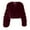 Wine#01, variant on Faux Fur Jackets for Women Puffy Cropped Open Front Jacket Winter Warm Plush Coat Coffee