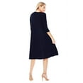 thumbnail image 3 of Moa Collection Women's Basic Round Neck 3/4 Sleeves A-line Casual Maxi Dress, 3 of 4