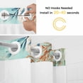 thumbnail image 2 of No Hook Shower Curtains with Snap-in Liner Set, Teal Beach Coastal Waterproof Hotel Style Bathroom Shower Curtain, Summer Nautical Coral Shell Botanical Breathable Mesh Top Bath Curtains 36''x72'', 2 of 9