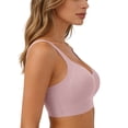 thumbnail image 4 of Jelly Bras for Women Push Up, No Underwire Bra, Comfy Soft Buttery Yoga Bralette, Everyday Sport Tshirt Bras, Wirefree Seamless Support | TruBelle,Watermelon Red M, 4 of 8