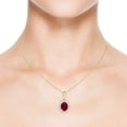 thumbnail image 5 of Angara Natural 2 ct Ruby Pendant Necklace for Women in 14K Yellow Gold – July Birthstone Jewelry | Oval Ruby Pendant with Floral Diamond Halo, 5 of 9
