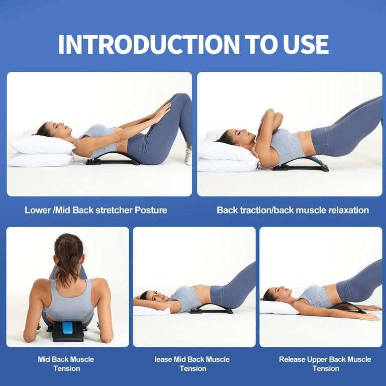 Back Stretching Device Spine Board Back Cracker Back Massager for Bed Chair Car Multi Level Lumbar Support Stretcher Spinal