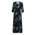 thumbnail image 4 of Robes d'Été pour Femmes 2022 Boho Robe d'Été Femme Boutonnée Fendue Florale Coton à Franges Fluide Soirée Maxi Longue Robe, 4 of 8