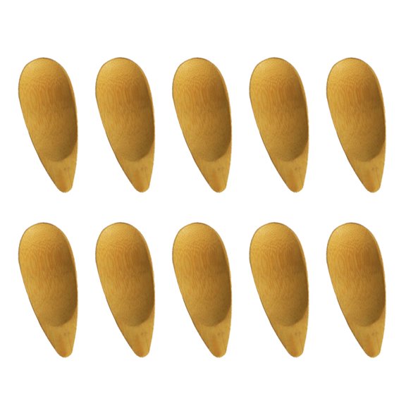 ULTNICE 10Pcs Bamboo Tea Spoon for Home Use Small Teaspoons for Scooping Salt