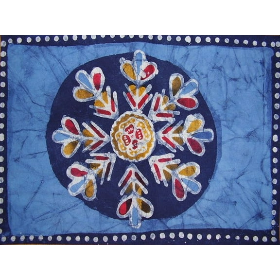Batik Cotton Table Placemat 19" x 13" Blue