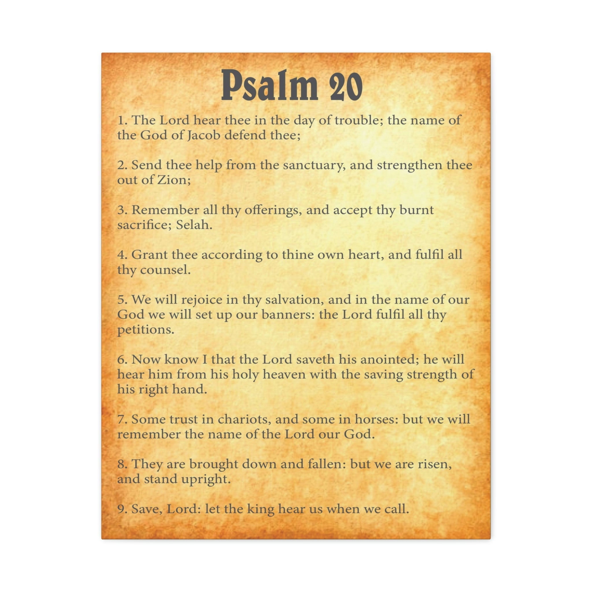 Scripture Walls Psalm 20 Chapter Gold Bible Canvas Christian Wall Art 