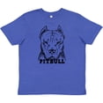 thumbnail image 3 of Inktastic Pitbull Sketch Portrait with Dog Breed Name Youth T-Shirt, 3 of 5