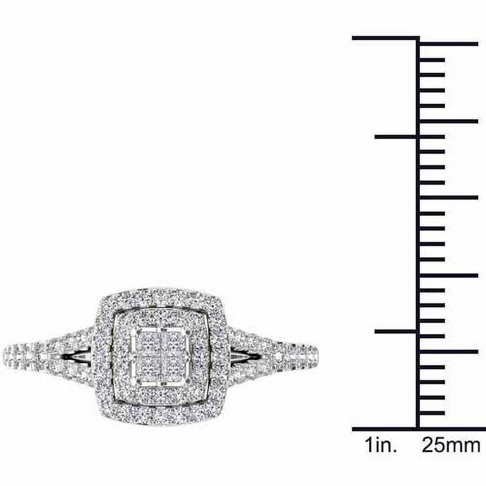 1/2 Carat T.W. Diamond 10kt White Gold Double Halo Engagement Ring