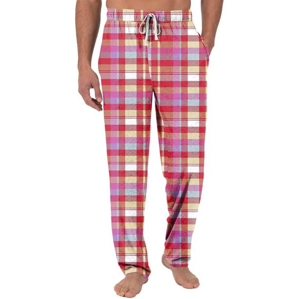 Pantalones largos para hombre con estampado de cintura elástica y bolsillo con cordón, pantalones largos de poliéster para hombre