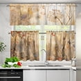 thumbnail image 3 of Flowers Kitchen Window Curtains Over Sink Stain Resistant Farmhouse Window Curtains with Valance and Tier Sets Rod Pocket Window Tiers Set of 3, 3 of 5