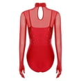 thumbnail image 2 of Zaldita Women's Ballet Dance Leotard Gymnastics Leotards Shiny Rhinestone Figure Skagting Bodysuit Red S, 2 of 4
