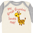 thumbnail image 4 of Inktastic My Great Grandma Loves Me- Cute Giraffe Boys or Girls Long Sleeve Baby Bodysuit, 4 of 5