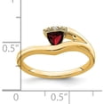 thumbnail image 6 of Solid 14k Yellow Gold Trillion Garnet and Diamond Ring - Ring Size 7.0, 6 of 8