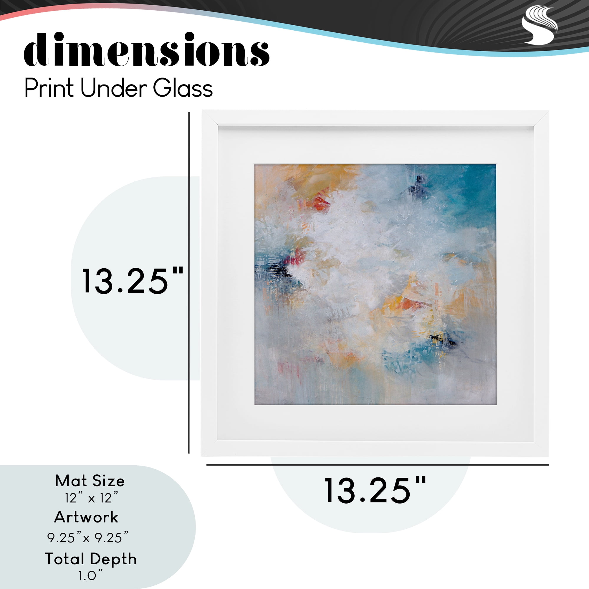 Veiled Dance Abstraction White Framed Print Under Glass, design by Karen Hale