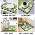 thumbnail image 4 of Washable Rubber Daisy Cute Floral Dish Drying Mats for Kitchen Counter Home Large Coffee Bar Pad Accessories and Decor for Utensils Stemware 19.5''x12'', 4 of 7