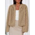 thumbnail image 2 of PRETTYGARDEN Womens Winter Coats Fluffy Cropped Faux Fur Jacket Long Sleeve Open Front Shaggy Outerwear Trendy Clothes, 2 of 8