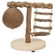 thumbnail image 4 of Soporte de juego para pájaros en T, jaula de perca para loros de mesa Natural, juguete con Base, escalera de escalada y nido de cáscara de coco, 4 of 5