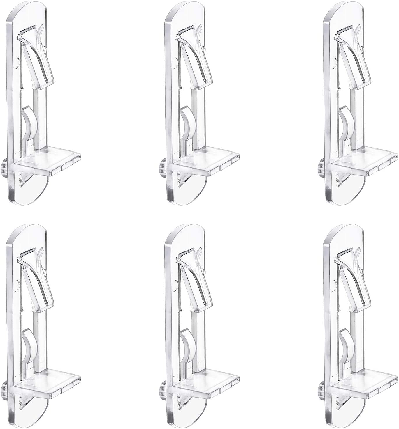 Locking Shelf Pegs Plastic Locking Shelf Pins Self-Locking Shelf Support Peg  Clear Cabinet Shelf Clips for Kitchen Cabinet Furniture Book Shelve 1/4  Inch Peg x 5/8 Inch Thick Shelving (10 Pieces)