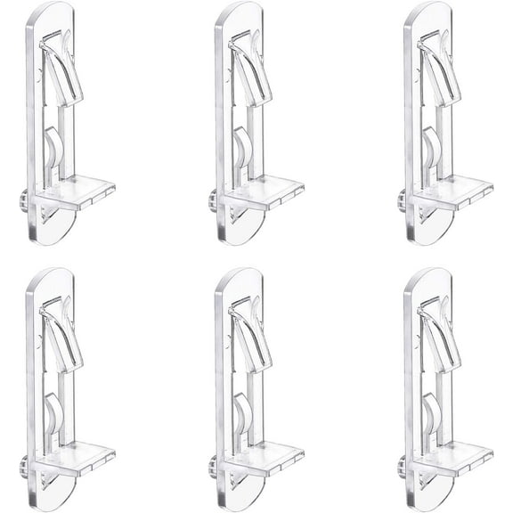 30 Pack Shelf Support Peg, Clear Plastic Cabinet Shelf Pins, Self-Locking Bracket Clips for Supporting Furniture Kitchen Bookcase Closet Shelf, Fits 16mm Shelves