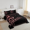 thumbnail image 4 of Sports Comforter Set King Basketball Bedding Set, Neon Glowing Red Bedding Comforter Sets Sport Theme Duvet Sets, Black Red Quilted Comforter Teenage Youth Home Decor 3pcs (Black Reversible), 4 of 5