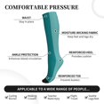 thumbnail image 3 of Lsque Teal Color Pattern Sport Compression Socks for Men & Women 15-20 mmHg Knee High Nurse Pregnant Running Medical and Travel Athletic, 3 of 6