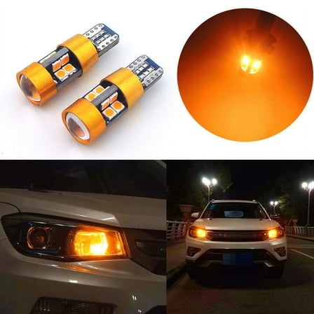 1Pair Amber Car Position Parking City Lights T10 168 194 2825 W5W 19Smd Led Bulb