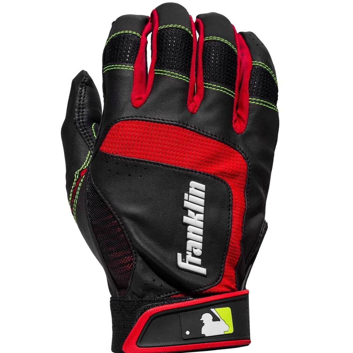Franklin Sports ShokSorb Neo Batting Glove Black/Red/Yellow Youth