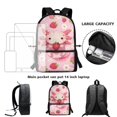 thumbnail image 4 of Jeiento Axolotl Strawberry Kids Backpack with Lunch Box Girls Elementary School Bags Pink Bookbag and Lunch Bag Set Pencil Case Kindergarten Primary Schoolbag Back Packs Travel Daypack, 3 in 1, 4 of 7