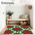 thumbnail image 3 of ODIKA 8'x10' Machine Washable Non-Slip Area Rug, Traditional Holiday Poinsettia Bloom Design with Seasonal Florals High Traffic Rug with Pad, Red, 505425, 3 of 8