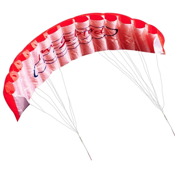 Lutabuo Double Ligne Cascadeur Parachute Arc-en-Ciel Sport Plage Cerf-Volant (Rouge)