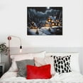 thumbnail image 4 of JRXY   Snowy Village Canvas Print - Winter Scene - Christmas Village - Under a Full Moon  pattern3, 4 of 4