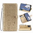 thumbnail image 1 of Étui à Rabat pour FOXDOCK OPPO A52 / A72 / A92, Chat Chien en Relief PU Cuir avec Fentes pour Cartes, Support, 1 of 6