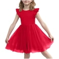 thumbnail image 1 of Vestido de Verano de Manga Corta Moda Primavera Y Verano Manga Corta Cuello Redondo Falda de la Princesa Ruffle para Diario, Viajes, Hogar, Vacaciones, Fiesta de Cumpleaños, 1 of 7