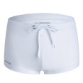thumbnail image 7 of SGFCWSX Men's Solid Drawstring Swim Boxers in Quick-Dry Blend** White L, 7 of 7
