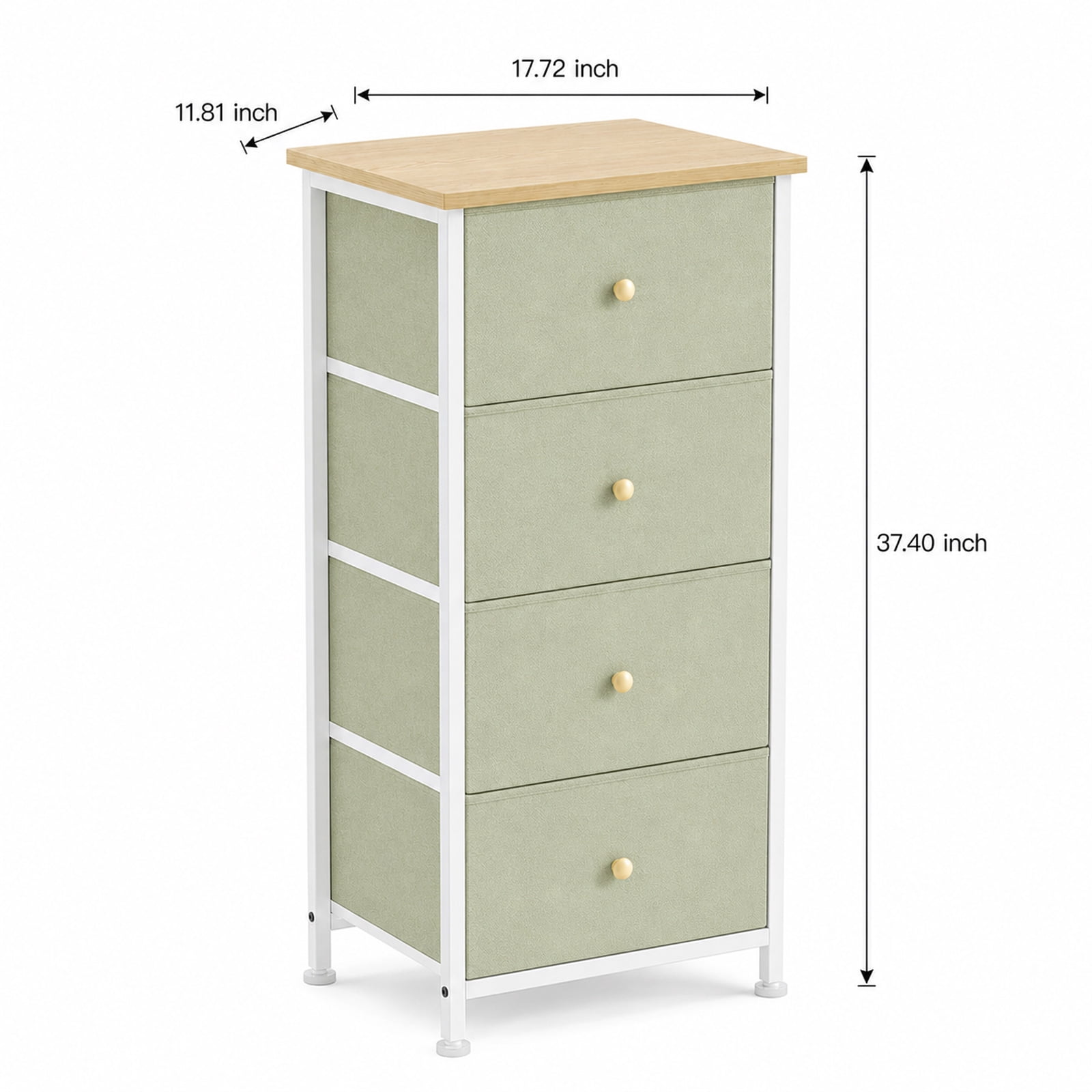 Alvantor Dresser Nightstand for Bedroom, 4-Drawer Fabric Dresser Storage Tower, Space-saving tower, Bedroom or closet use, Chest of drawers for small spaces