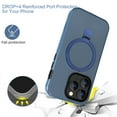 thumbnail image 4 of Invisible Stand Case for iPhone 15 Pro,Dteck Military Grade Shockproof 3-Layer Protection Case Hybris PC/TPU Hidden Kickstand Back Cover, Blue, 4 of 5