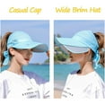 thumbnail image 4 of Sombrero de ala ancha con visera para mujer, sombrero de protección solar para playa, viajes, senderismo, jardinería, camping, 4 of 6