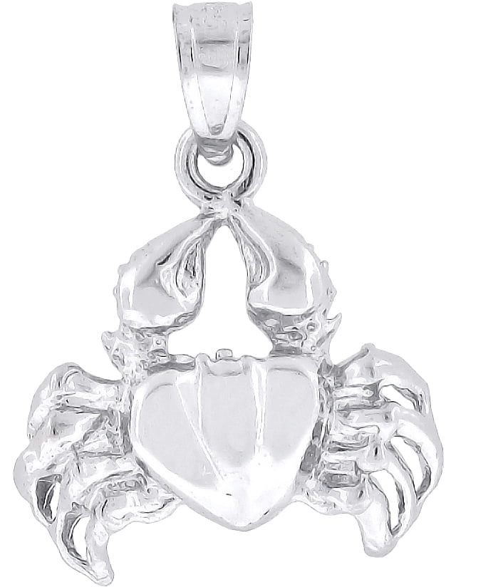 Saris and Things 925 Sterling Silver Womens Animal Crab Fashion Charm