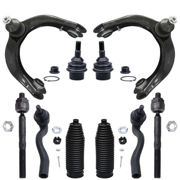 Detroit Axle - 10pc Front End Kit for Jeep 11-15 Grand Cherokee Dodge Durango, 2 Upper Control Arms w/ Ball Joint 4 Tie Rods 2 Lower Ball Joints 2 Boots 2011 2012 2013 2014 2015