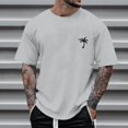 thumbnail image 5 of Camisetas Sueltas de Verano de Manga Corta con Cuello Redondo para Hombres Camiseta de Moda con Letras Creativas Gráficas Estampado Retro Deportes Callejeros Tops Casuales Gris Claro / S, 5 of 5
