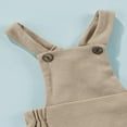 thumbnail image 3 of Newborn Baby Boys Girls Summer Ribbed Romper Infant Suspender Button Sleeveless Jumpsuit Clothes Yellow 12-18 Months, 3 of 6