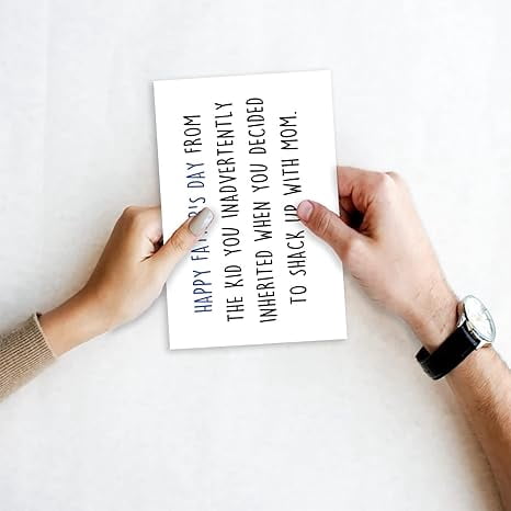 Funny Father's Day Card for Step Dad, Unique Step Dad Father Day Gifts Card from Daughter, Happy Father's Day Step Dad from Wife