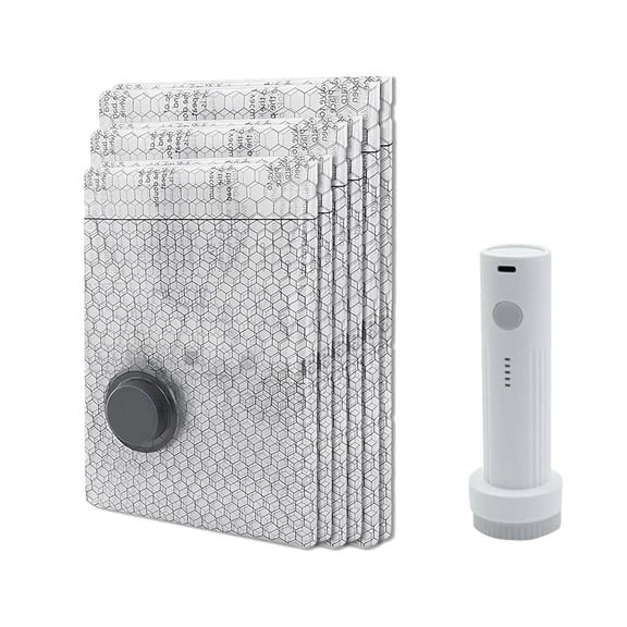 Cordless Travel Vacuum Bag Set, Portable Travel Vacuum Bags With Rechargeable Air Pump, Travel Vacuum Bags for Luggage 6PCS